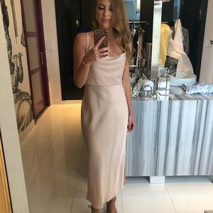 BHLDN Cali Satin Dress, Color Oyster, Size 4.